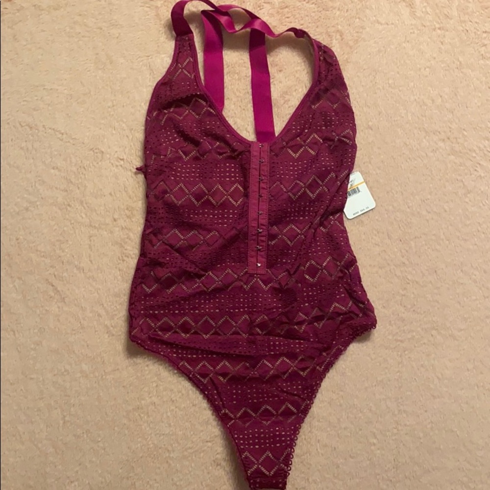 Free People Thank You Never magenta bodysuit - Picture 4 of 8